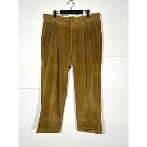 Greg Peters mens‎ 38 x27 tan corduroy pants vintage short cuffed trousers